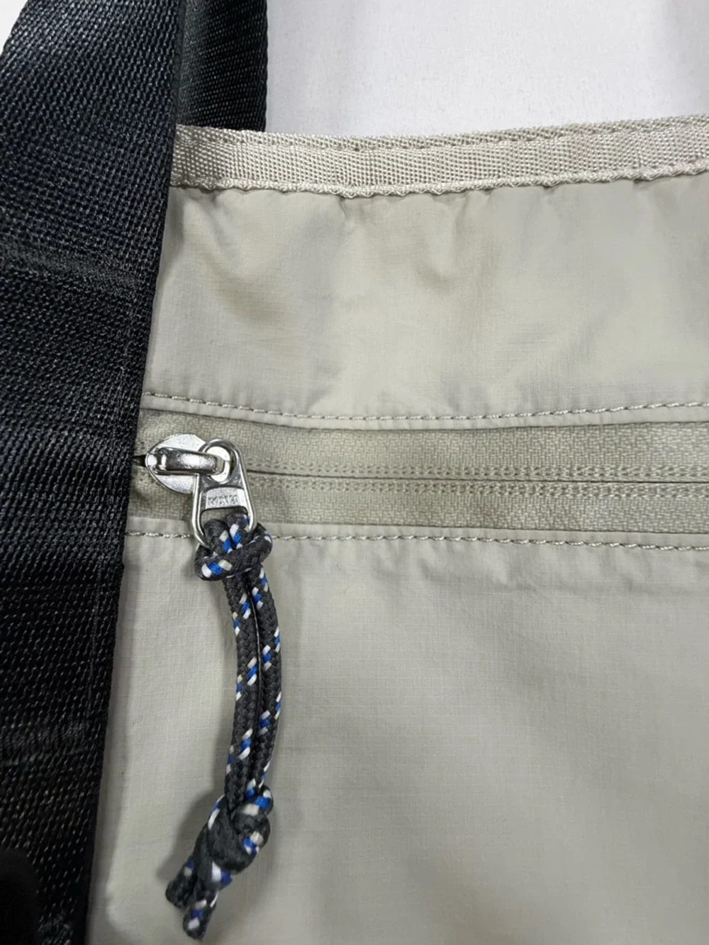 lululemon athletica Light Gray and Black Convertible Nylon Tote